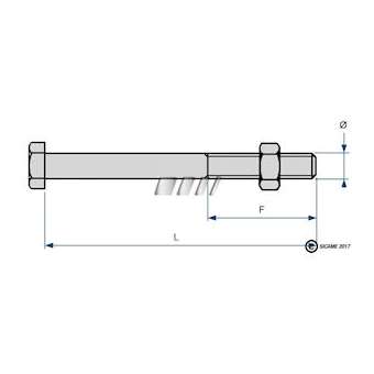 Boulon acier galvanisé 14x300mm|sm-ci-SICBH14300
