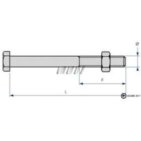 Boulon acier galvanisé 14x300mm|sm-ci-SICBH14300