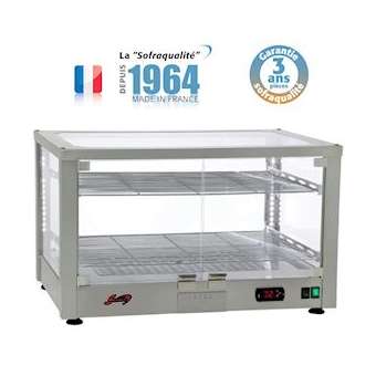 Vitrine chaude 3 niveaux finition inox|Sofraca-SFCN83
