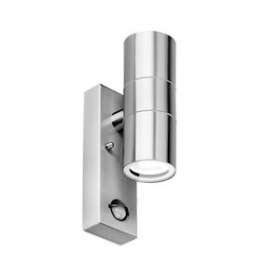 WallE PIR - Applique haut/bas NO GU10 IP44 détect. IR|Aurora-ABIENWL5BLK