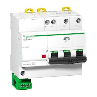 Acti9, iQuick PF10 parafoudre 3P+N 230/400V 10kA, livré avec cable de terre|Schneider Electric-SCHA9L16618