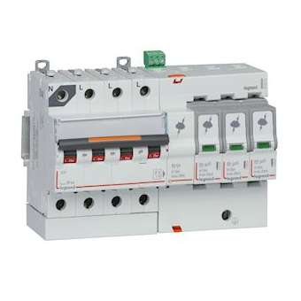 Parafoudre protection de court-cicuit typeT2 Imax 20kA - 3P+N 320V~ - 8 mod|Legrand-LEG412211