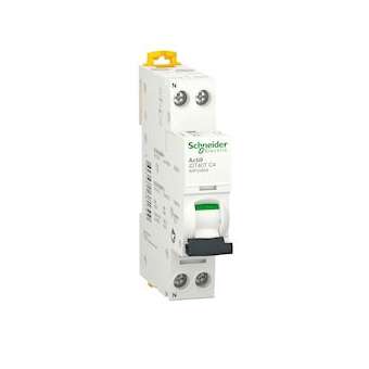 Acti9 iDT40T - disjoncteur modulaire - 1P+N - 4A - courbe C - 4500A/6kA|Schneider Electric-SCHA9P22604