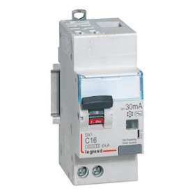 Disjoncteur diff DX³ 4500 -auto/vis -U+N 230V~ 16A - typeAC - 30mA -courbe C -2M|Legrand-LEG410713