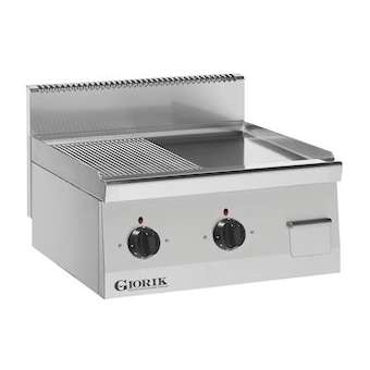 Grils électriques, acier inoxydable, doubles 1/2 lisses 1/2 rainurées, 400 V Tri|Tecnox by giorik-TXGLGE6923X