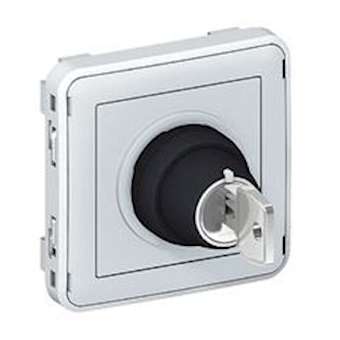 Interrupteur à clé Ronis N°455 3 positions Plexo composable IP55 3A 250V - gris|Legrand-LEG069535