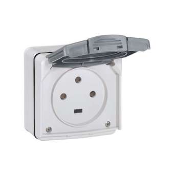 Prise étanche 3P+T 20A Plexo complet IP55 saillie - gris|Legrand-LEG091656