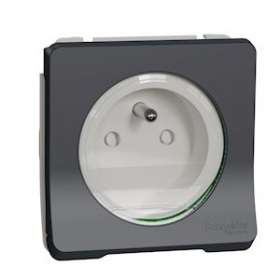 Mureva Styl - Prise de courant 2P+T - composable -IP55-IK08 - connex auto - gris|Schneider Electric-SCHMUR36133