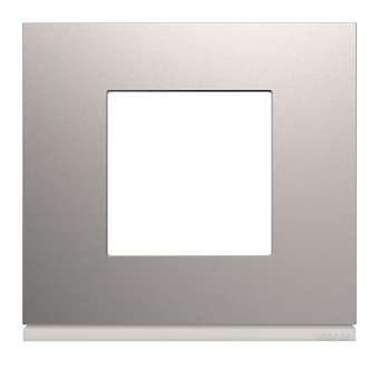 Plaque gallery plastique peint 1 poste titane|Hager-HAGWXP0102