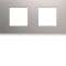 Plaque gallery plastique peint 2 postes horizontale 71mm titane|Hager-HAGWXP0112