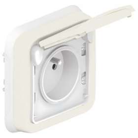 Prise de courant étanche 2P+T éclips 16A Plexo complet IP55 encastré - blanc|Legrand-LEG069870