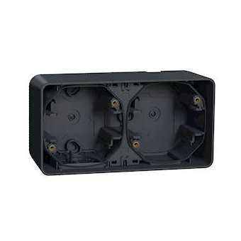 Mureva Styl - Boîte 2 postes horizontale - saillie - IP55 - IK08 - gris|Schneider Electric-SCHMUR37914