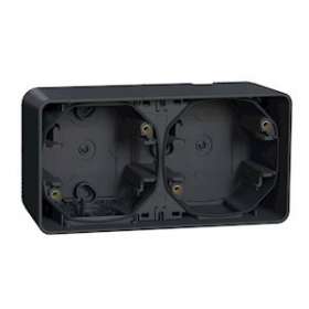 Mureva Styl - Boîte 2 postes horizontale - saillie - IP55 - IK08 - gris|Schneider Electric-SCHMUR37914