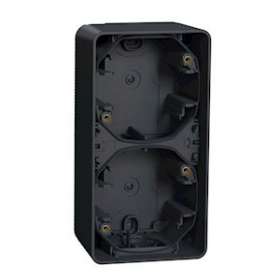 Mureva Styl - Boîte 2 postes verticale - saillie - IP55 - IK08 - gris|Schneider Electric-SCHMUR37912