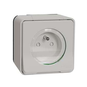 Mureva Styl - Prise de courant 2P+T - saillie - IP55 IK08 - connex auto - blanc|Schneider Electric-SCHMUR39030
