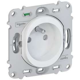 Ovalis - prise de courant - 2P+T - 16A - - sans plaque de finition Blanc|Schneider Electric-SCHS261059