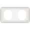 Ovalis - Plaque de finition - 2 postes horizontal Blanc
