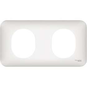 Ovalis - Plaque de finition - 2 postes horizontal Blanc|Schneider Electric-SCHS260704