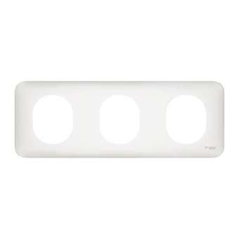 Ovalis - Plaque de finition - 3 postes horizontal Blanc|Schneider Electric-SCHS260706