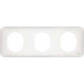 Ovalis - Plaque de finition - 3 postes horizontal Blanc|Schneider Electric-SCHS260706
