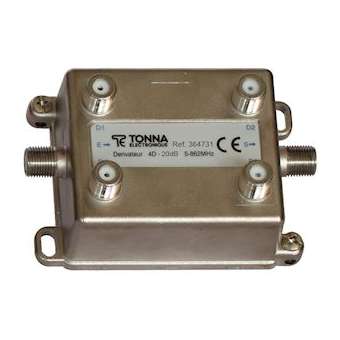 Dérivateur de passage 4 directions 'F' - 1,5/20 dB - 5/862 MHz|Tonna-TOQ364731