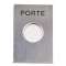 Façade inox gravée 'PORTE' pour bouton poussoir D 19 mm - Dim. 60 x 40 x 1,5 mm