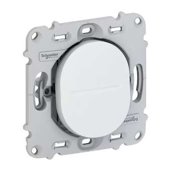 Ovalis - bouton poussoir à fermeture - 10A - à - ss plaque de finit. Blanc|Schneider Electric-SCHS261206