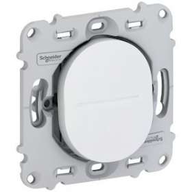 Ovalis - bouton poussoir à fermeture - 10A - à - ss plaque de finit. Blanc|Schneider Electric-SCHS261206