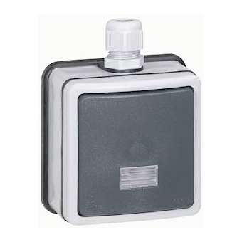 Interrupteur/va-et-vient bipolaire à voyant Plexo IP66 complet 10A 250V~ - gris|Legrand-LEG090464