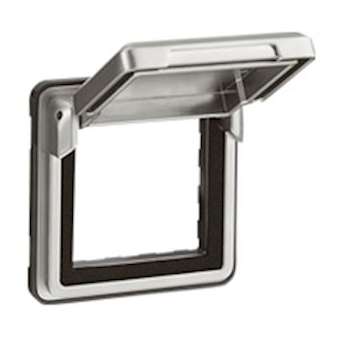 Adaptateur avec volet Soliroc IP55 IK10 pour mécanismes Mosaic 2 modules|Legrand-LEG077880