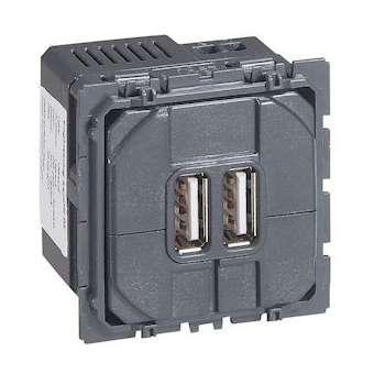 Chargeur double USB Céliane Type-A 2,4A 12W|Legrand-LEG067462