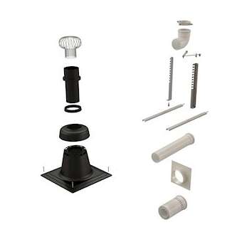 Kit mural B22p-B23p Chemilux Condensation D110/160mm, noir|Ubbink-UBB290338