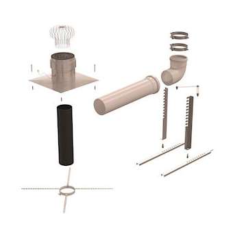 Kit mural B22p-B23p Chemilux Condensation D160mm conduit flexible, inox|Ubbink-UBB100017