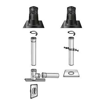 Kit mural B22p-B23p Chemilux Condensation D110mm conduit flexible, ocre|Ubbink-UBB100022