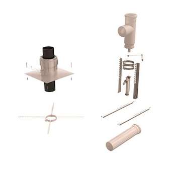 Kit mural B22-B23 Chemilux Condensation D160mm pour conduit flexible, inox|Ubbink-UBB100023