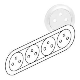 Enjoliveur Céliane pour prise 4x2P+T Surface précablée compacte -blanc|Legrand-LEG068114