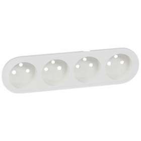 Enjoliveur Céliane quadruple prise 2P+T standard précablée compacte - Blanc|Legrand-LEG068125