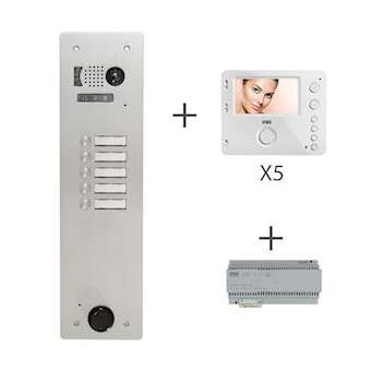 Kit Video Alu 1R 5 Bp 2 Voice Programmé|Urmet france-URMKV83-105