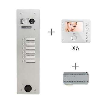 Kit Video Alu 1R 6 Bp 2 Voice Programmé|Urmet france-URMKV83-106