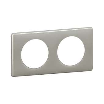 Plaque Céliane Laqué 2 postes - finition Gris perle|Legrand-LEG066602
