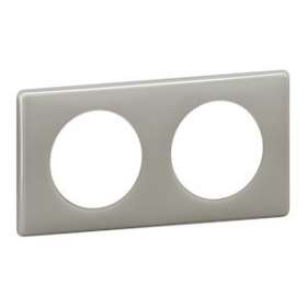 Plaque Céliane Laqué 2 postes - finition Gris perle|Legrand-LEG066602
