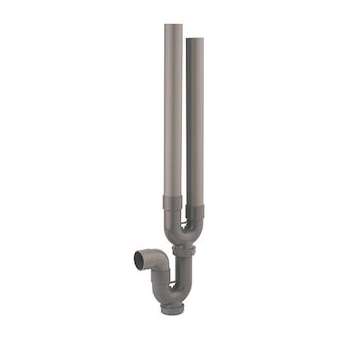 Siphon double entrée machine à laver,PVC, Dint.35, sortie horizontale D40|Valentin-VA280230009300