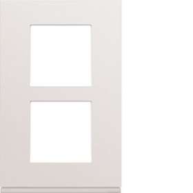 Plaque gallery plastique injecté 2 postes verticale 57mm pure|Hager-HAGWXP0022
