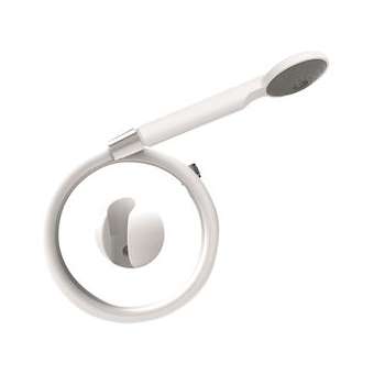 Kit douche 1 jet Colibri blc, flexible PVC blc 1,50m, support mural sphérique|Valentin-VA293040000100
