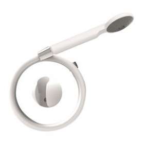 Kit douche 1 jet Colibri blc, flexible PVC blc 1,50m, support mural sphérique|Valentin-VA293040000100