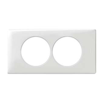 Plaque Céliane Laqué 2 postes pour rénovation entraxe 57mm - finition Blanc|Legrand-LEG068808