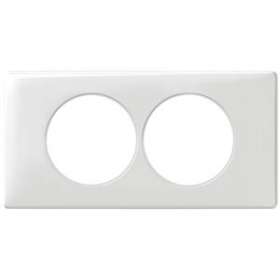 Plaque Céliane Laqué 2 postes pour rénovation entraxe 57mm - finition Blanc|Legrand-LEG068808
