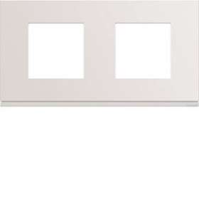 Plaque gallery plastique injecté 2 postes horizontale 71mm pure|Hager-HAGWXP0012