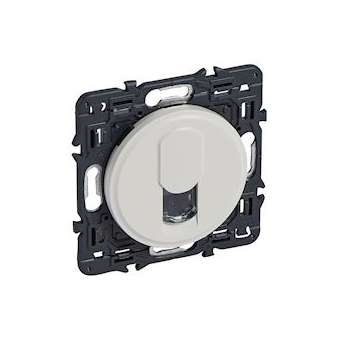Prise téléphone RJ45 Céliane avec enjoliveur blanc et support|Legrand-LEG067737
