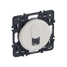Prise téléphone RJ45 Céliane avec enjoliveur blanc et support|Legrand-LEG067737